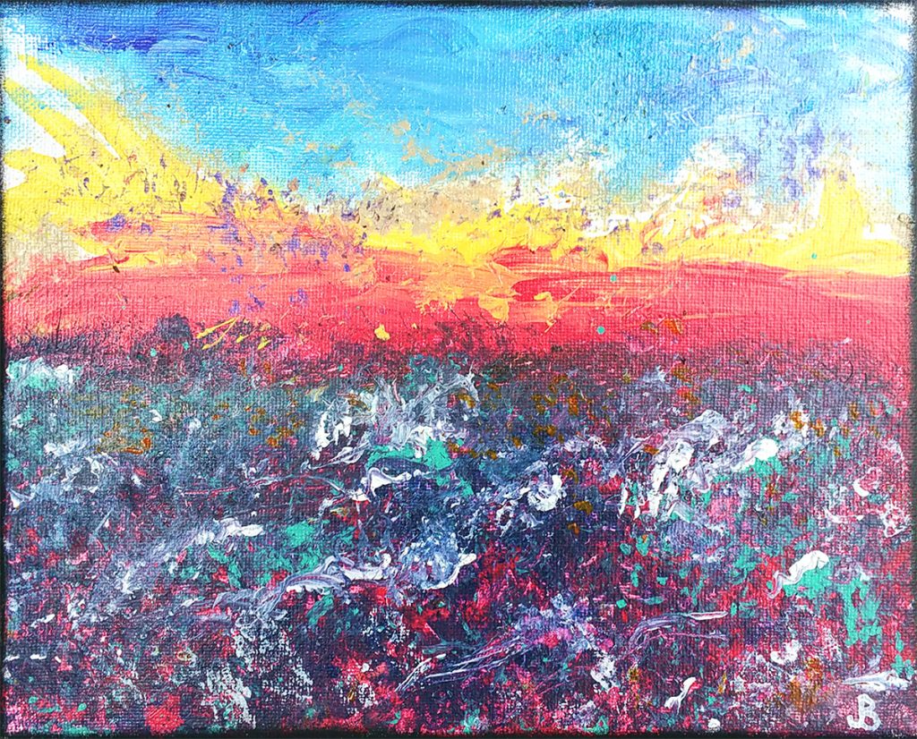 Abstract painting of sunset