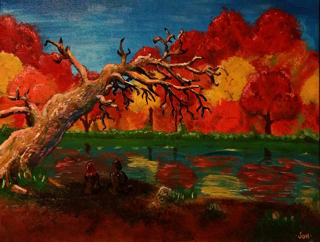 Burning creek painting